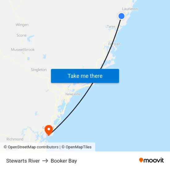 Stewarts River to Booker Bay map