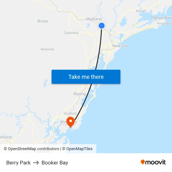 Berry Park to Booker Bay map