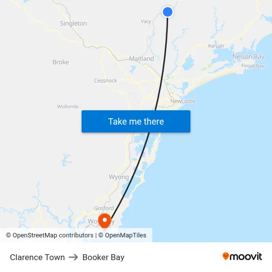 Clarence Town to Booker Bay map