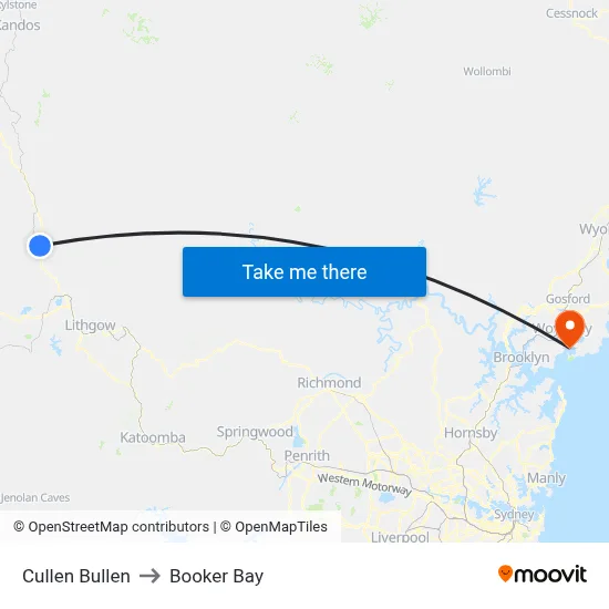 Cullen Bullen to Booker Bay map