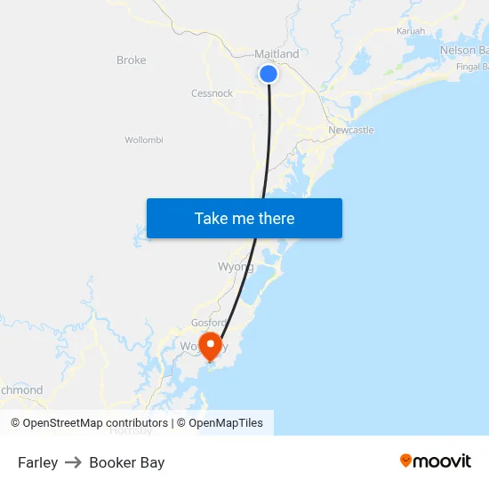 Farley to Booker Bay map
