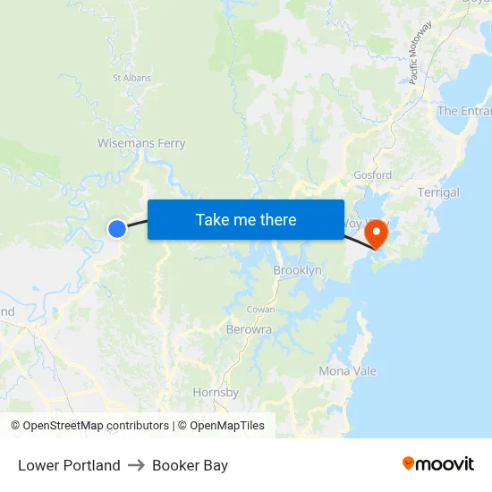 Lower Portland to Booker Bay map