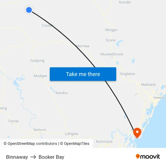 Binnaway to Booker Bay map
