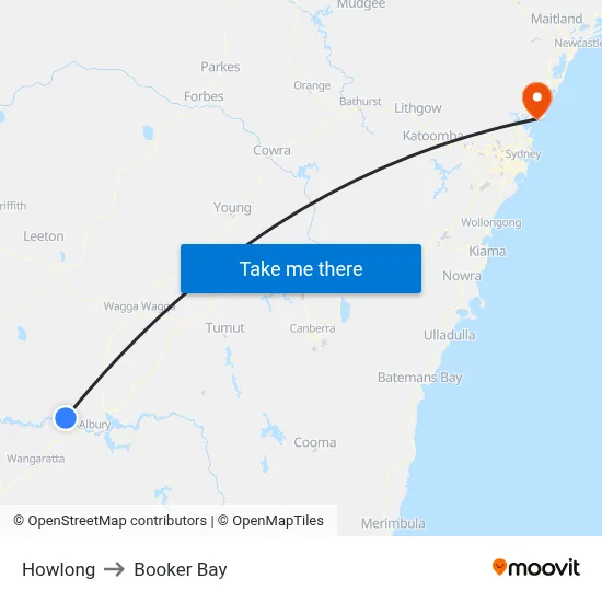 Howlong to Booker Bay map