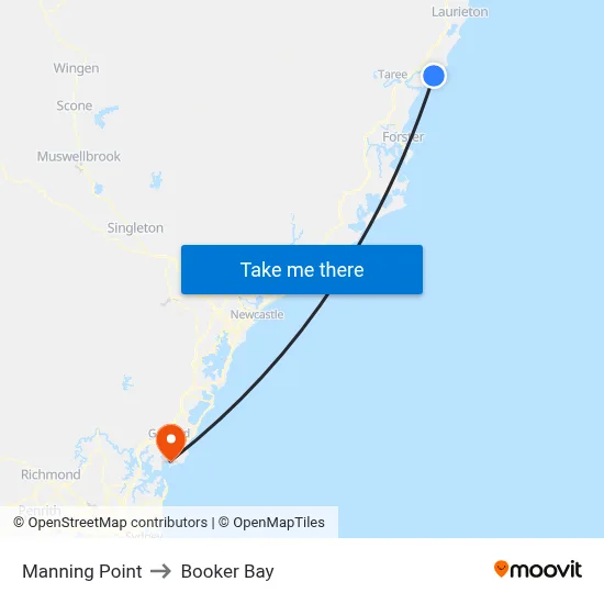Manning Point to Booker Bay map