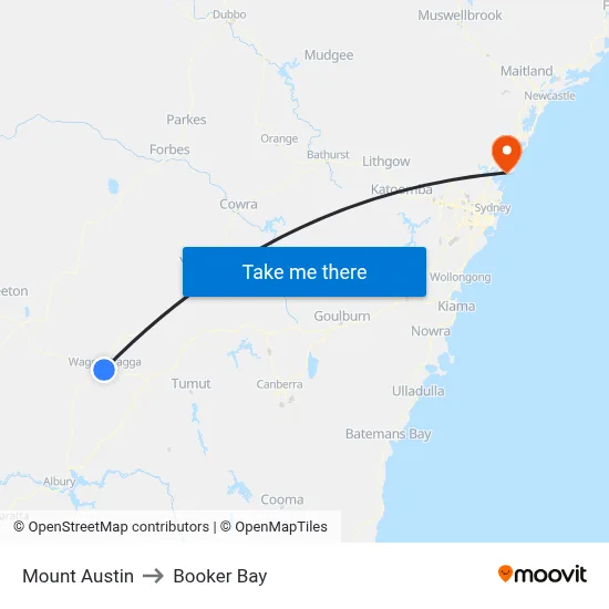 Mount Austin to Booker Bay map