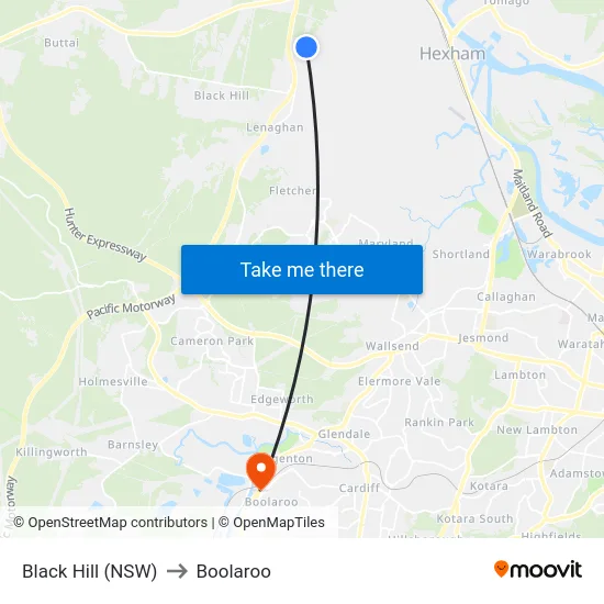 Black Hill (NSW) to Boolaroo map