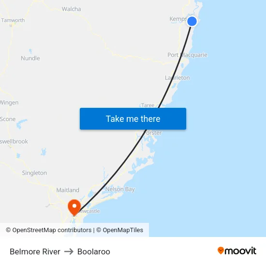 Belmore River to Boolaroo map