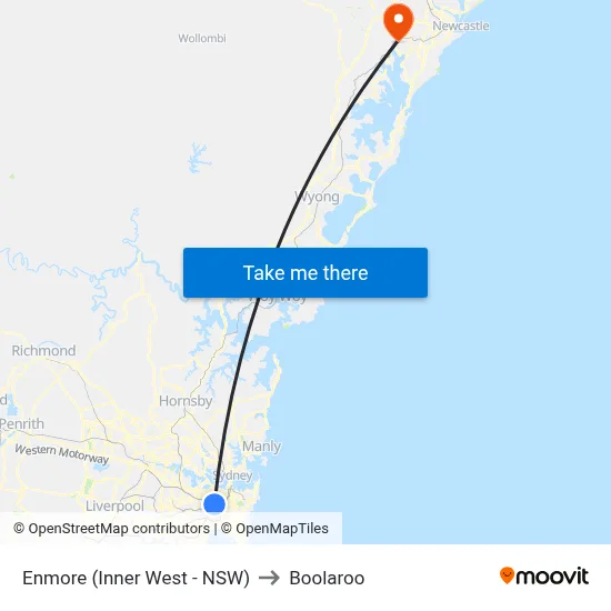 Enmore (Inner West - NSW) to Boolaroo map