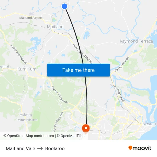 Maitland Vale to Boolaroo map