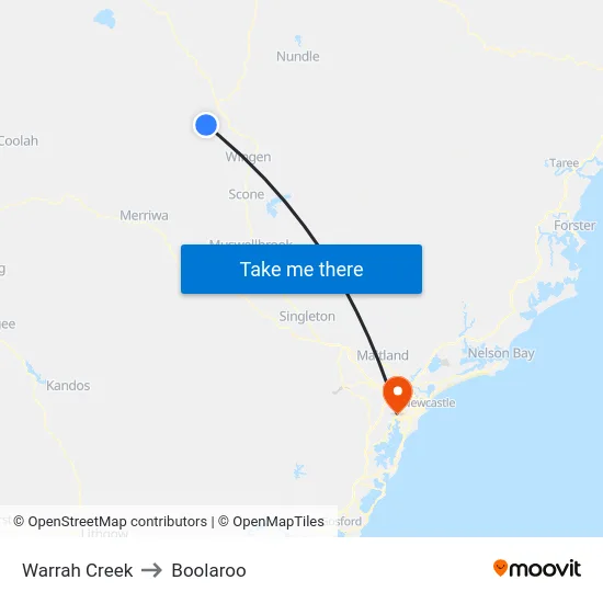 Warrah Creek to Boolaroo map