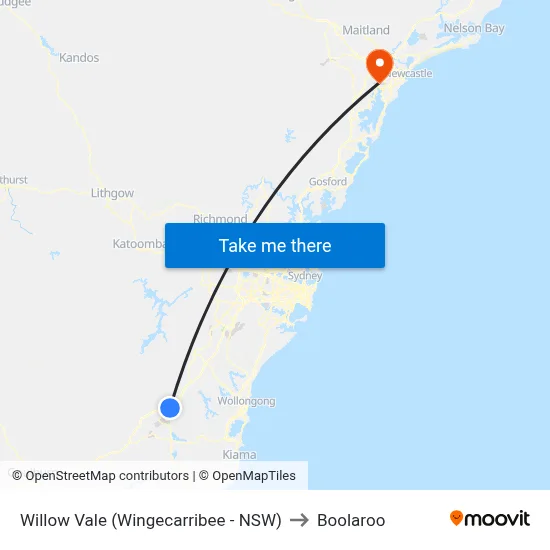 Willow Vale (Wingecarribee - NSW) to Boolaroo map