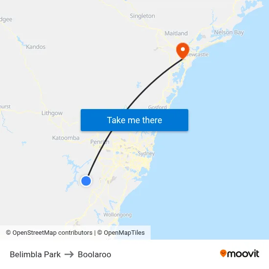 Belimbla Park to Boolaroo map
