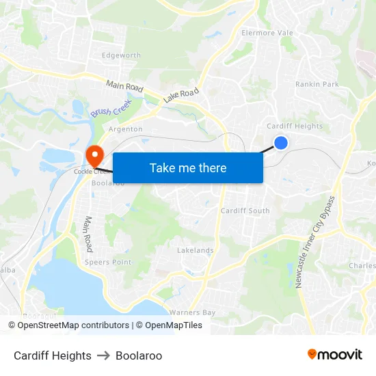 Cardiff Heights to Boolaroo map