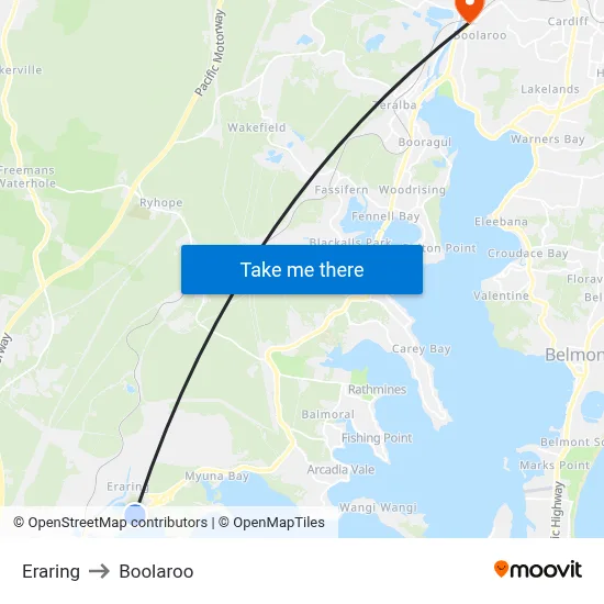 Eraring to Boolaroo map
