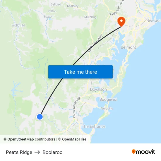 Peats Ridge to Boolaroo map