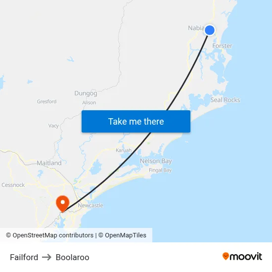 Failford to Boolaroo map