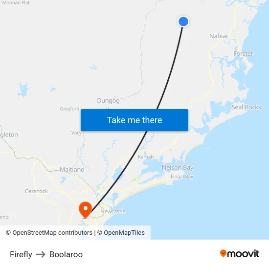 Firefly to Boolaroo map