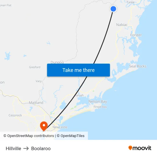 Hillville to Boolaroo map