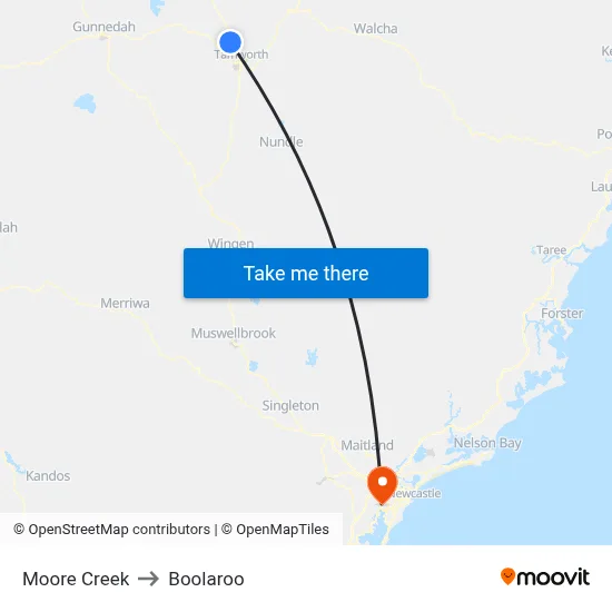 Moore Creek to Boolaroo map