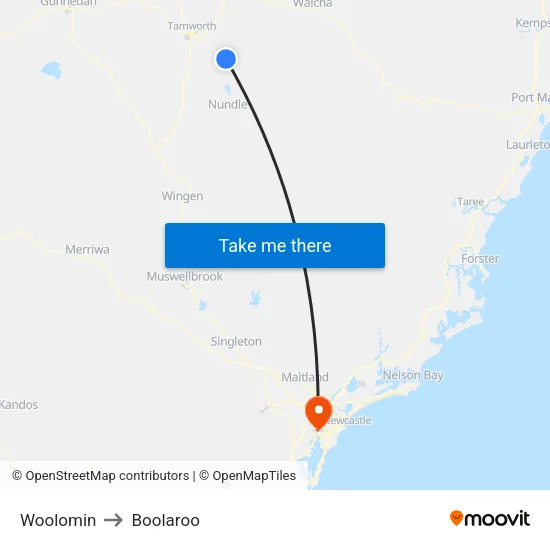 Woolomin to Boolaroo map