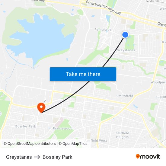 Greystanes to Bossley Park map