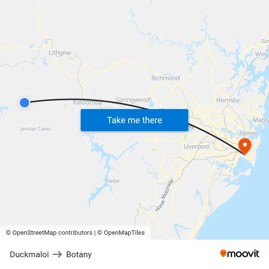 Duckmaloi to Botany map