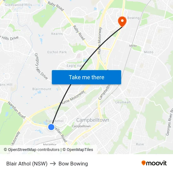 Blair Athol (NSW) to Bow Bowing map