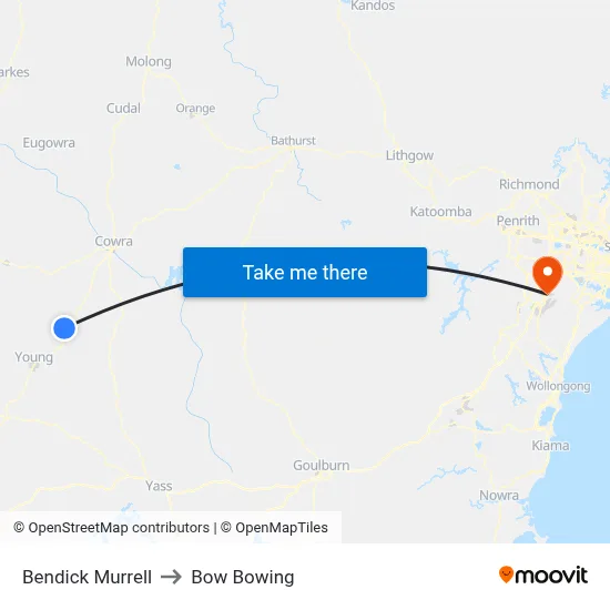 Bendick Murrell to Bow Bowing map