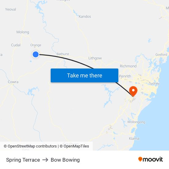 Spring Terrace to Bow Bowing map