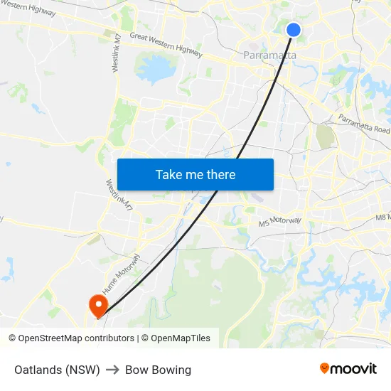 Oatlands (NSW) to Bow Bowing map