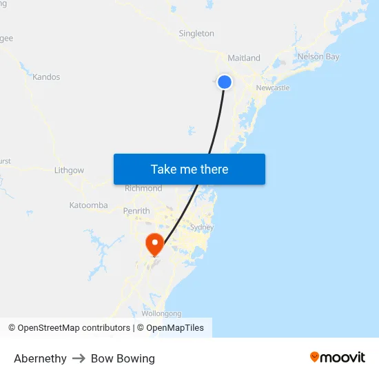 Abernethy to Bow Bowing map