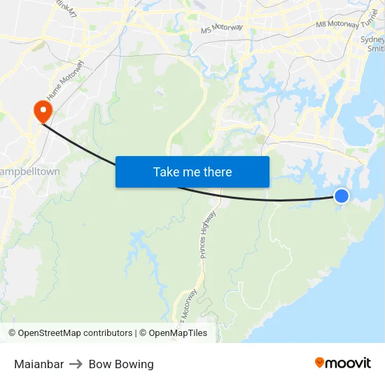 Maianbar to Bow Bowing map