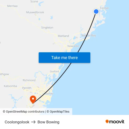 Coolongolook to Bow Bowing map