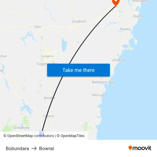Bobundara to Bowral map