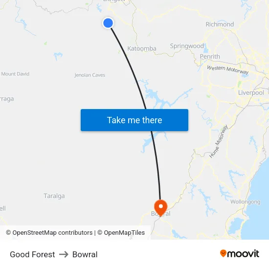 Good Forest to Bowral map