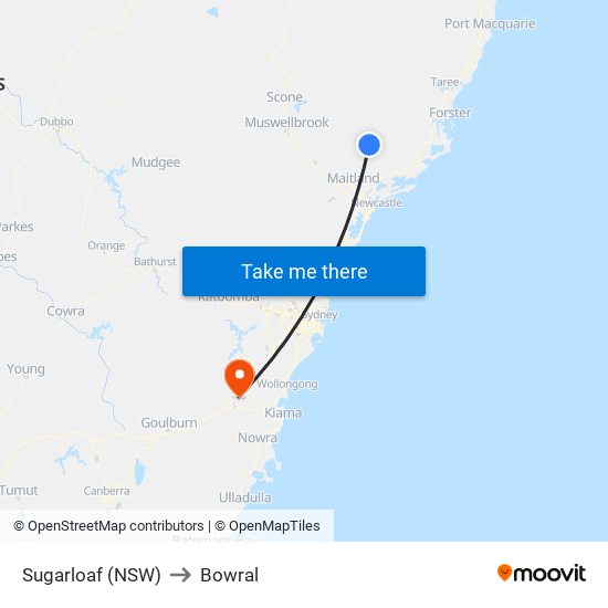 Sugarloaf (NSW) to Bowral map