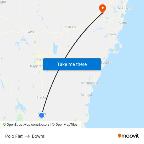 Polo Flat to Bowral map