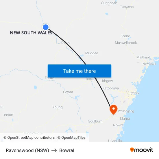 Ravenswood (NSW) to Bowral map