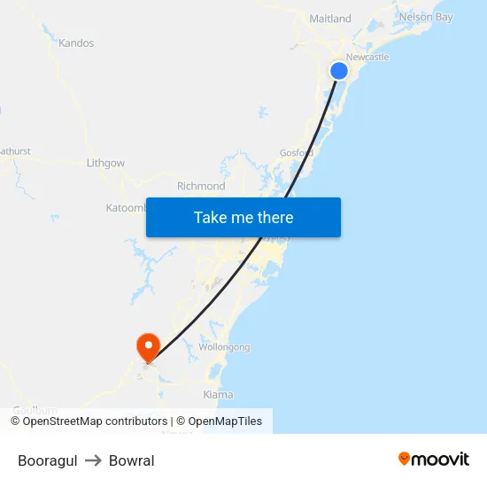Booragul to Bowral map