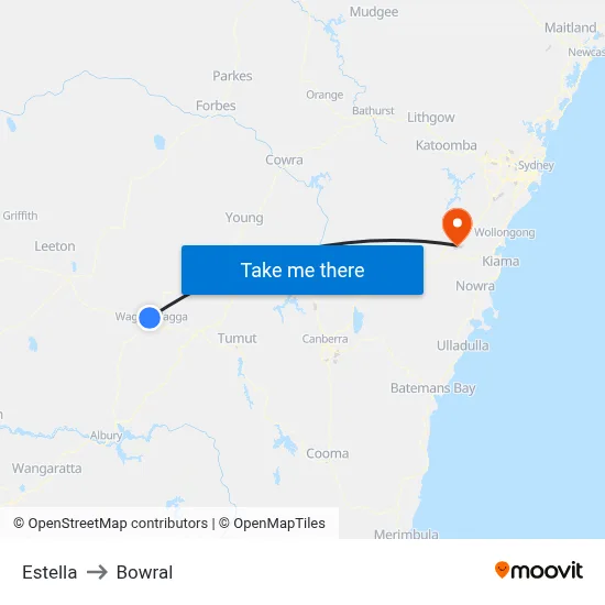 Estella to Bowral map