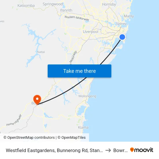 Westfield Eastgardens, Bunnerong Rd, Stand A to Bowral map