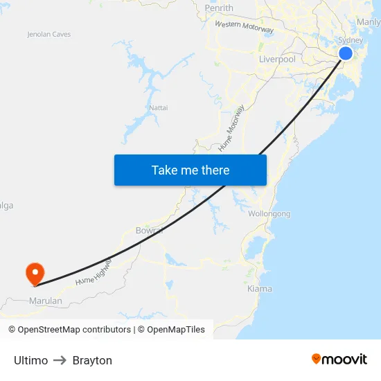 Ultimo to Brayton map