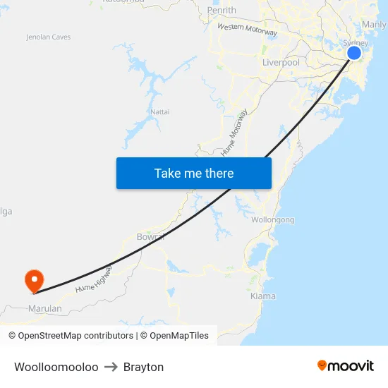 Woolloomooloo to Brayton map