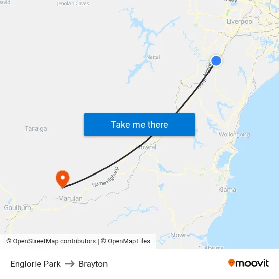 Englorie Park to Brayton map