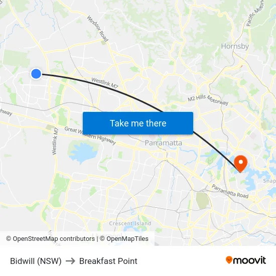 Bidwill (NSW) to Breakfast Point map
