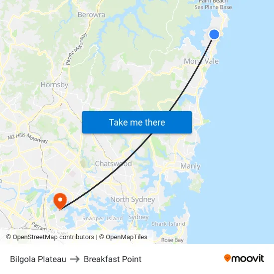 Bilgola Plateau to Breakfast Point map