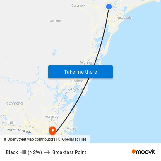 Black Hill (NSW) to Breakfast Point map