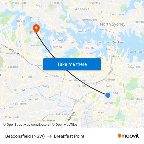 Beaconsfield (NSW) to Breakfast Point map