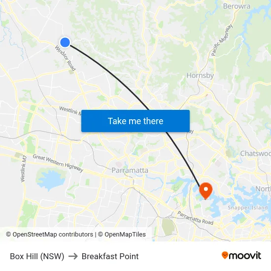 Box Hill (NSW) to Breakfast Point map